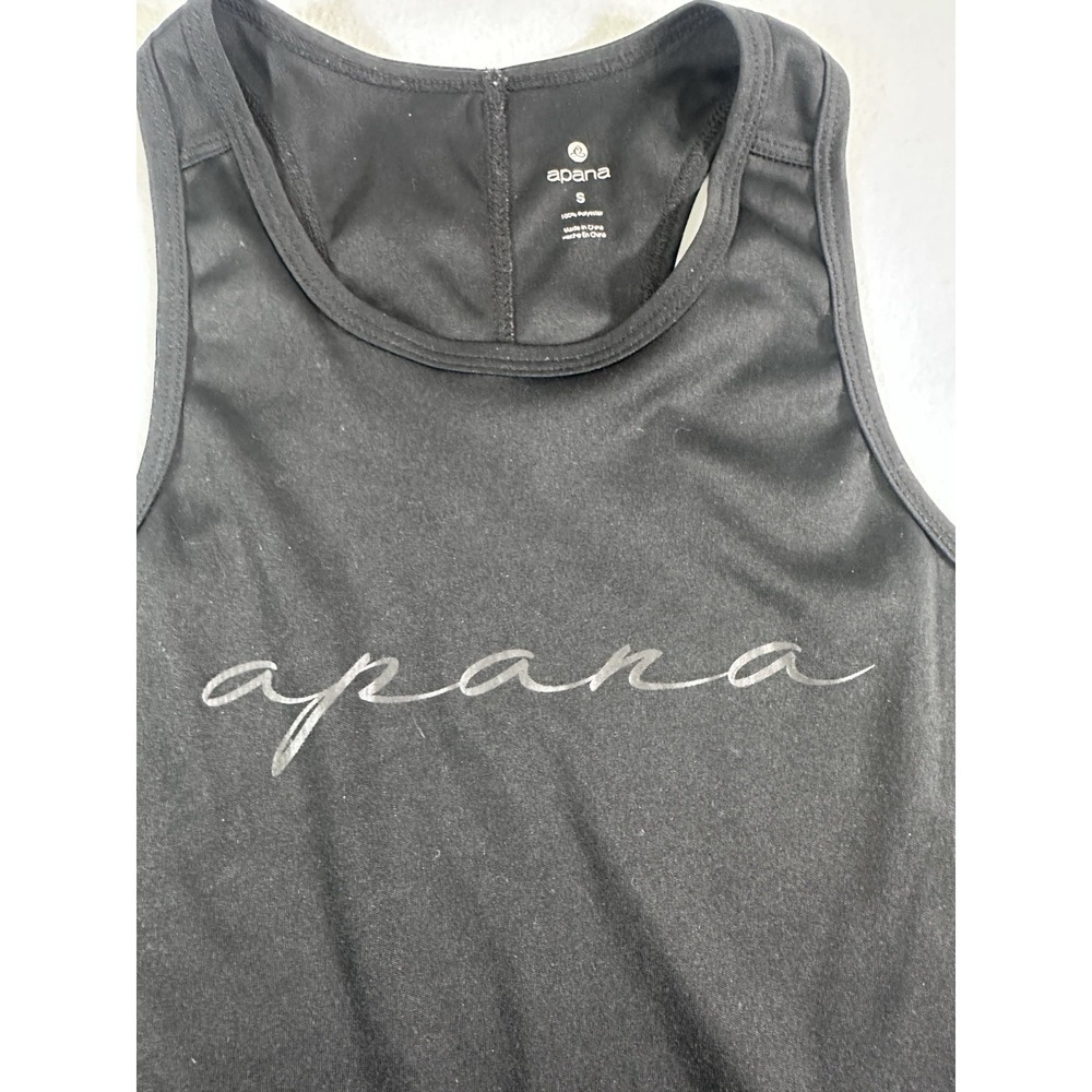 Apana Women's S Small Black Tank Top Performance Yoga Running Workout Shirt - Picture 3 of 9